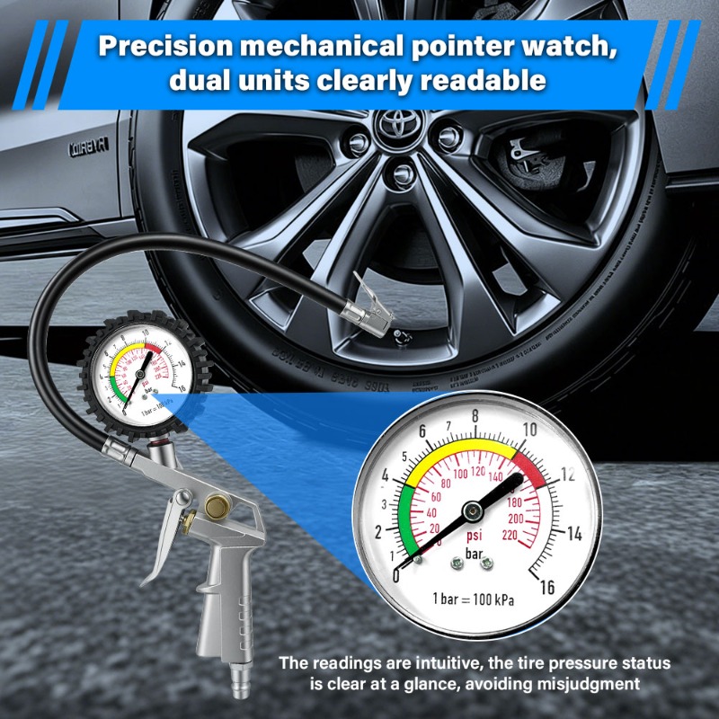 Workshop Tools Car - جهاز قياس ضغط الإطارات للسيارات، مقياس