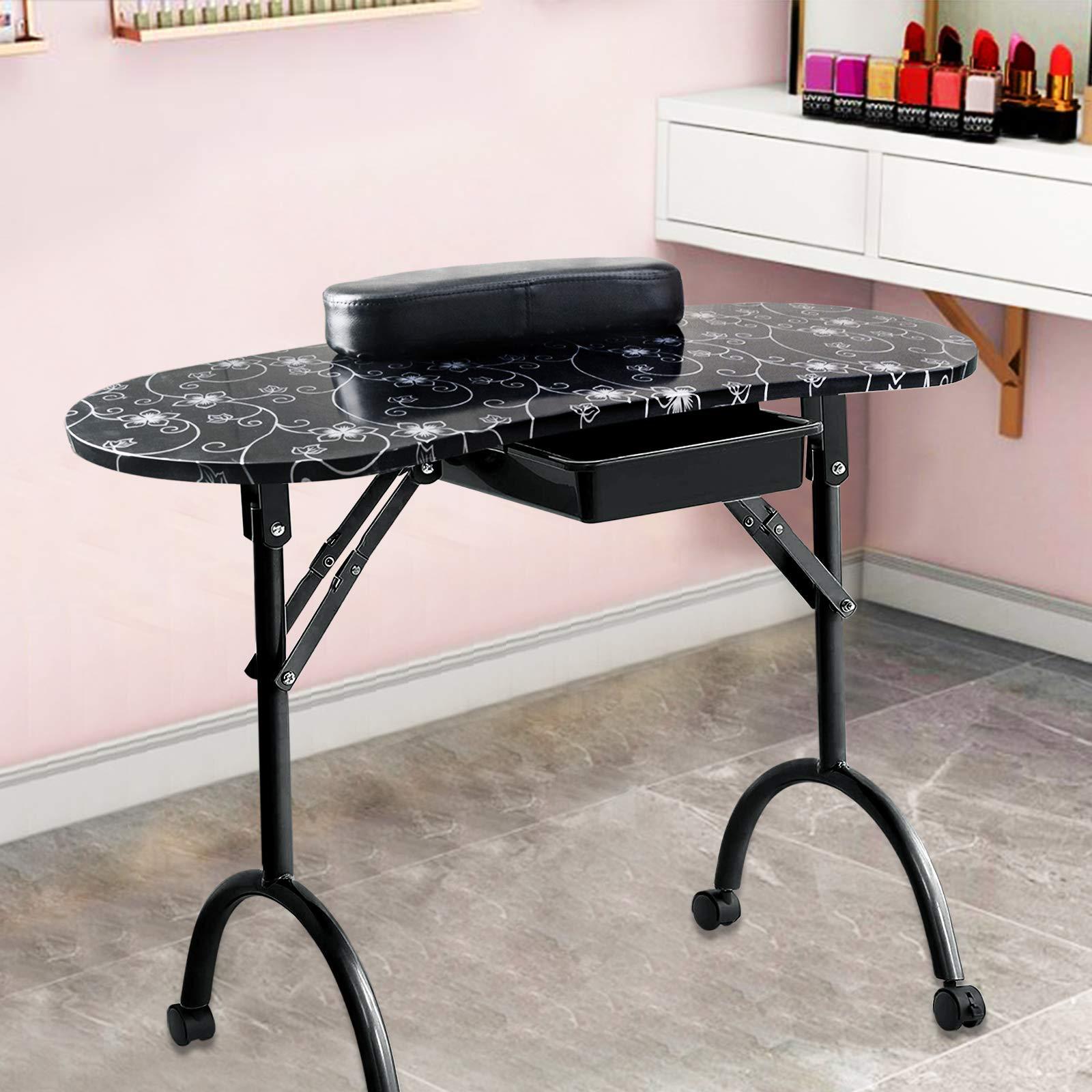 Workbench Portable Fold - طاولة مانيكير مزخرفة، طاولة عمل مانيكير