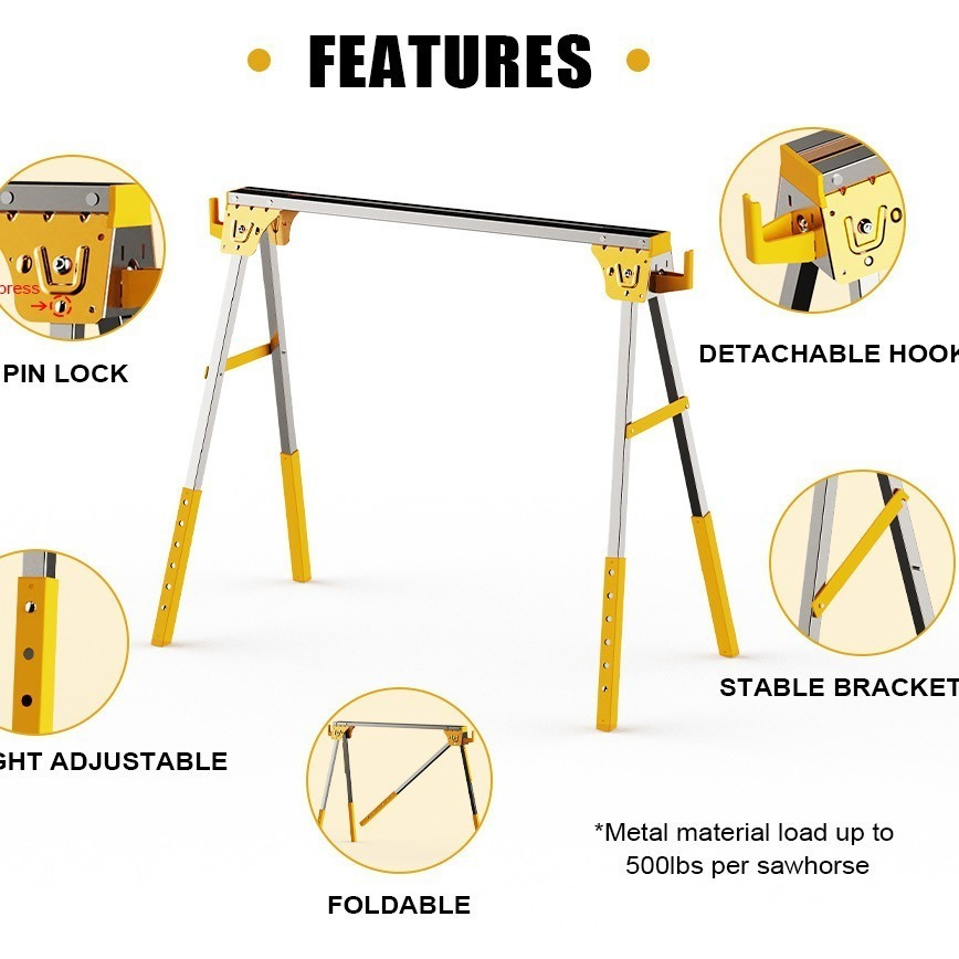 حامل منشار/منشار معدني، منضدة  - مراجعة Workbench Portable Fold وسعره